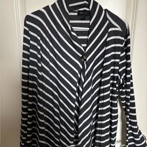 AB Studio Monochrome Striped Cardigan shirt